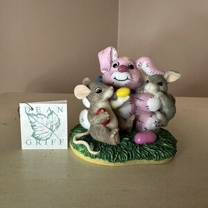 NEW Charming Tails RARE Easter Mice With Rabbit No Thanks I'm‎ Stuffed 88/603